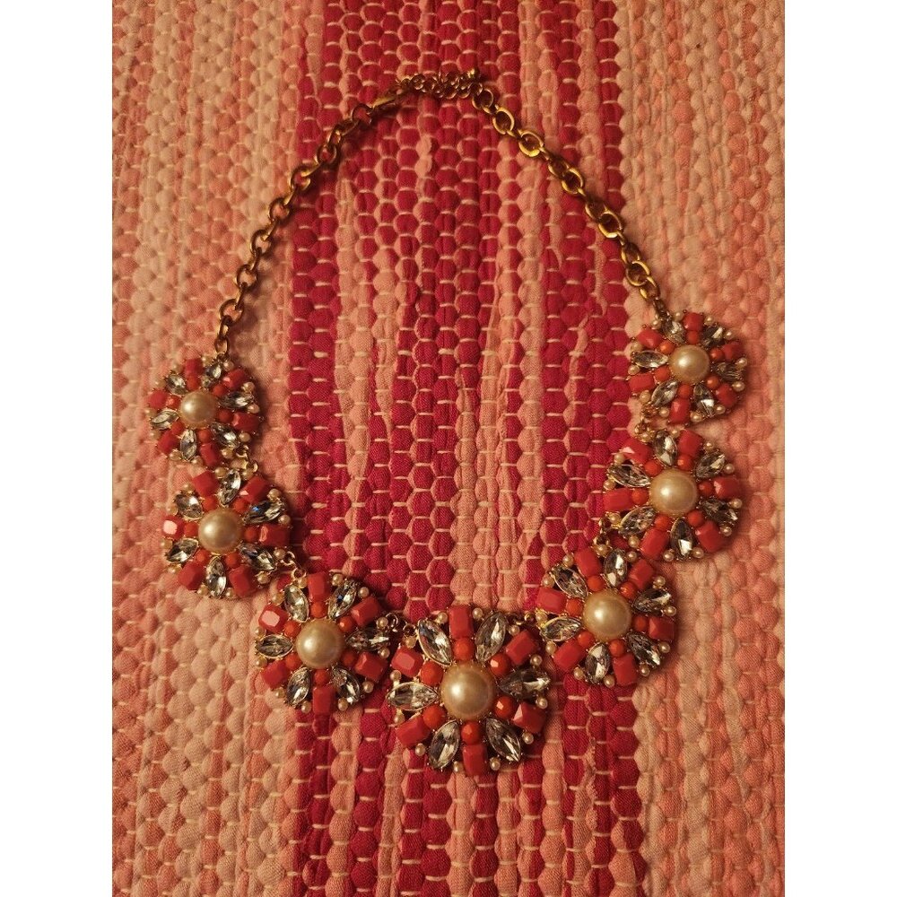 Pink Flower Statement Necklace